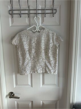 MCM Ivory Lace Short Sleeve Top As Found